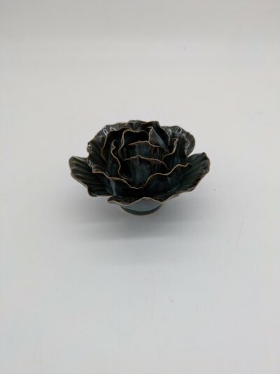 Peony Ceramic Flower, Teal - Small