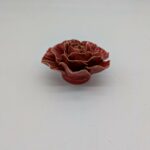 Rufled Rose Ceramic Flower, Red - Small