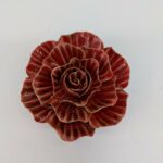 Rufled Rose Ceramic Flower, Red - Small - Image 2