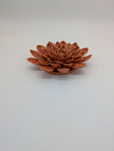 Dahlia Ceramic Flower, Orange - Large