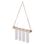 4 Pc Glass Test Tube w/Hanging Stand and Cleaning Brush