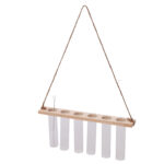 6 Pc Glass Test Tube w/Hanging Stand and Cleaning Brush